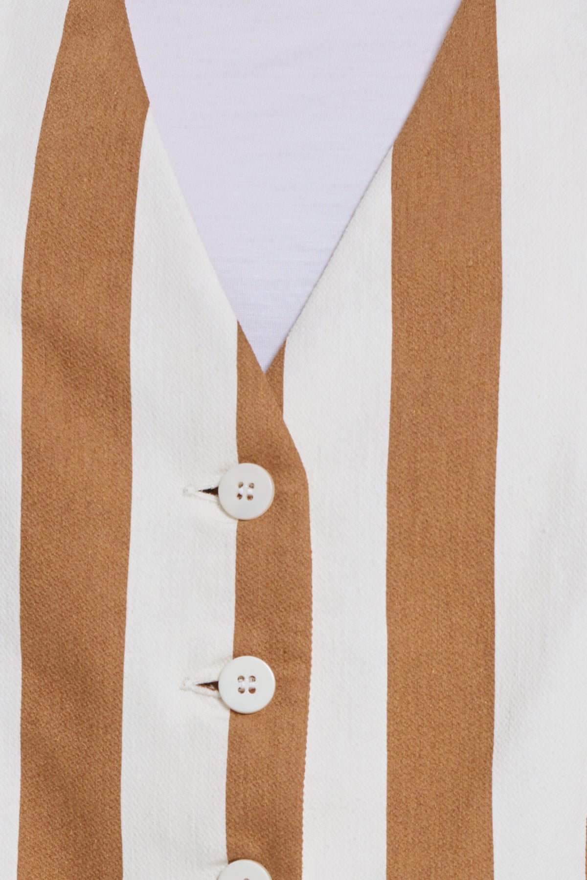 COMPLETO CON GILET A RIGHE CARAMELLO, TIRANA