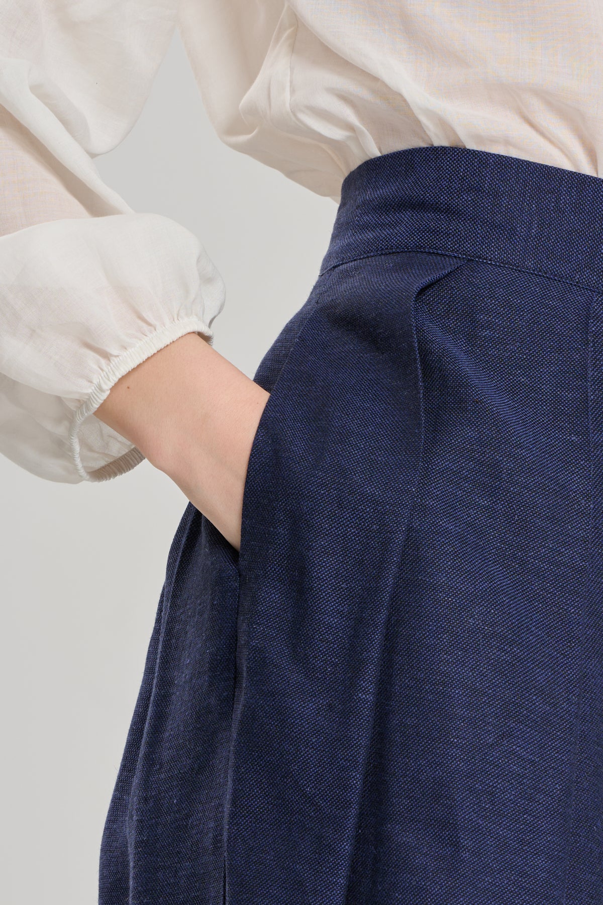 BLUE LINEN LONG SKIRT, GUYANA