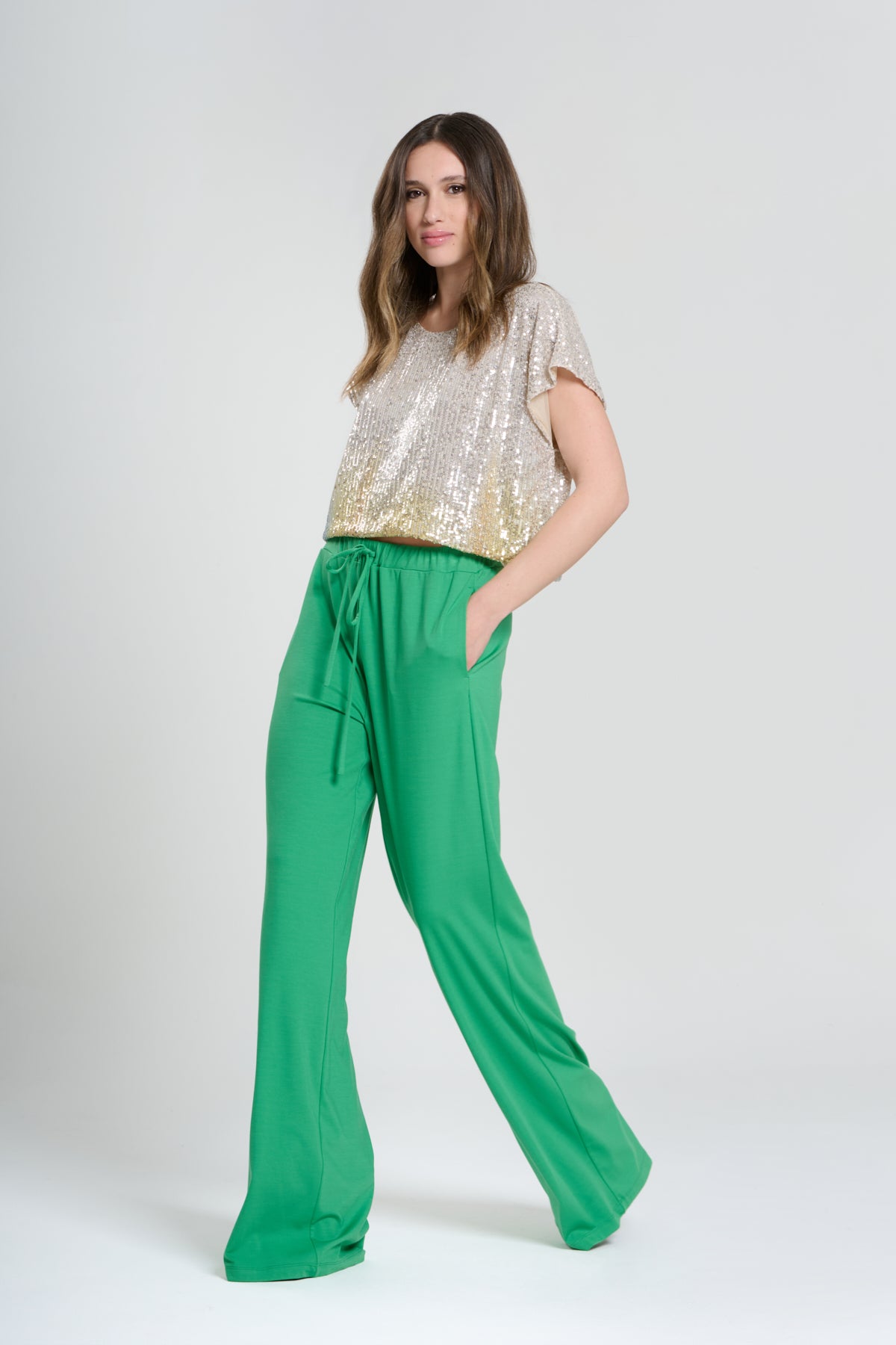 BLUSA CROP PAILLETTES, BRUXELLES 