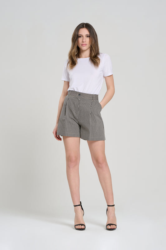 SHORTS MICRO RIGHE BLU, SINGAPORE 